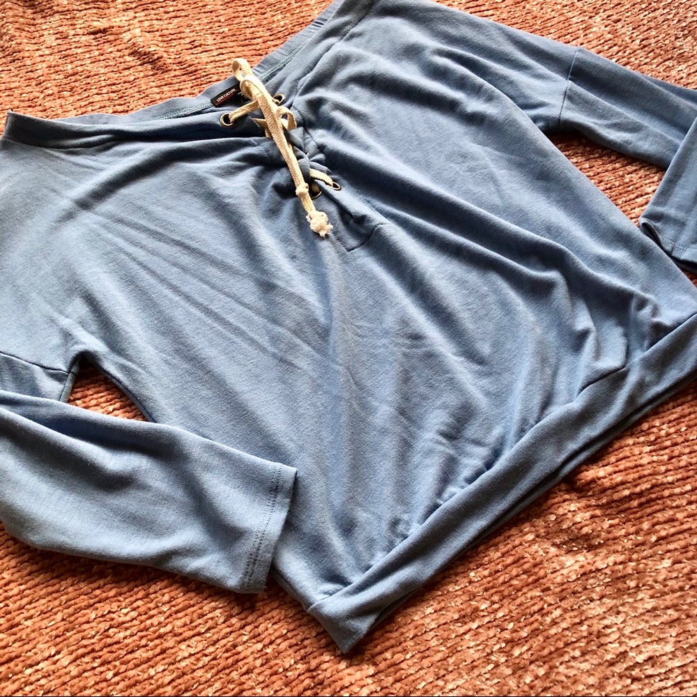 Off-The-Shoulder Top With Lace-Up Front